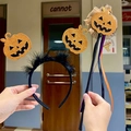 Set di Halloween con cerchietto a zucca glitterata arancione e bacchetta magica - Cerchietto E Bacchetta Zucca
