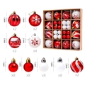 Set di palline di Natale rosse e bianche con motivi diversi e dimensioni multiple incluse - Stile Rosso Bianco B