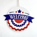 Patriotic American flag style wooden welcome sign for front door or wall decoration - One Size / Independence Day Welcome Door Sign