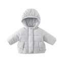 Winterjas voor baby's met grijs ruitjespatroon en warme capuchon van dons - 80cm / Blauw
