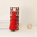 Handmade red wool felt Christmas tree with gold bells and natural wood base - Large Red Felt Leaf Tree 26cm