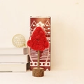 Handmade red wool felt Christmas tree figurine with a natural wooden base for desk decor - Small Red Felt Coil Tree 25cm
