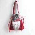 Festive red felt Christmas drawstring bag featuring a cartoon Santa Claus character - Style 2 Santa Claus
