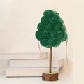 Handmade dark green wool felt Christmas tree with wooden base and white star topper - Large Green Felt Coil Tree 31.5cm