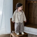 Tenue 3 pièces pour bébé garçon avec veste beige, t-shirt graphique et pantalon cargo - 73 / Marron