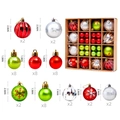 Christmas tree ornaments set in red, green and gold with varied sizes and finishes - Red Green Style