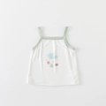 Meisjes ribgebreid hemdje met schattige fruitprints en groene biesdetails - 73cm / Groen Vest Alleen (Zonder Shorts)