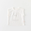 T-shirt estiva senza maniche per neonati in cotone crema con simpatica stampa elefante - 73 / T-Shirt Bianca Senza Maniche Solo (Senza Pantaloncini)