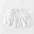 Meisjesshort met groen en roze patchworkpatroon en comfortabele elastische taille - 73cm / Lichtgroene Shorts Alleen (Zonder Vest)