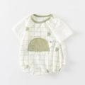 Body bébé à manches courtes blanc et vert clair avec broderie tortue dessin animé - 66CM / vert clair