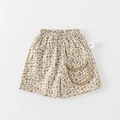 Baby Baumwollshorts mit braunem Leopardenmuster und elastischem Bund, Größe 80 - Kaffee (Shorts) / 73cm