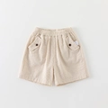 Short décontracté pour garçon crème à rayures marron avec taille élastique à cordon - 73 / Café (Shorts)