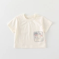 Maglietta neonato in cotone crema con stampe di orsetti ocrbebe ed etichetta laterale - 73cm / Beige