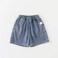 Light blue wash denim shorts with elastic waistband for boys' casual summer wear - 73cm / Denim Shorts / Blue
