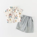 Conjunto de verano de 2 piezas para bebé con camisa de osos y pantalones de mezclilla - Arcoíris / 73cm