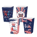 Set mit 4 Popcornboxen zum Unabhängigkeitstag in patriotischem Rot, Weiß und Blau - 4 Stück Packung / Rot Weiß Blau Stil (LT042401)
