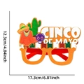 Lunettes de fête Cinco de Mayo avec cactus et crâne, mesurant 17,3 cm x 12,3 cm - Style Cactus Sombrero
