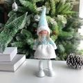 Detalle de muñeca ángel con lentejuelas azul cielo para decoración de fiesta navideña - Chica de Columpio con Lentejuelas Azul Claro