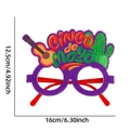 Lunettes Cinco de Mayo en feutre violet avec guitare et cactus, largeur de 16cm - Style Cactus Guitare