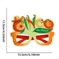 Cinco de Mayo felt glasses with chili and sombrero decor measuring 15.5cm by 11.5cm - Chili