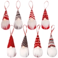 Lot de 8 ornements de gnomes de Noël avec motifs tricotés pour décorer le sapin - Styles Mixtes (8 Pièces)