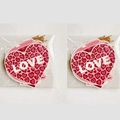 Roze hart cadeaulabels met luipaardprint, LOVE-tekst en henneptouw voor Moederdag decor - 16-delige set / Rood