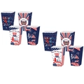 4er-Set patriotische Popcornboxen zum 4. Juli mit klassischem Design in Rot, Weiß und Blau - 8er Set / Rot Weiß Blau Stil (LT042401)