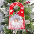 Roter Weihnachts-Türhänger mit Weihnachtsmann-Figur und Feliz Navidad-Schriftzug - Weihnachtsmann