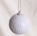 Pallina di Natale minimalista con paillettes bianche e cappuccio in metallo argento - Stile 1 Singolo 6cm Bianco