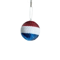 Boule de sequins scintillante pour l'Indépendance USA avec rayures rouges blanches bleues - Style 2 / 6cm