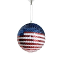 Boule à paillettes motif drapeau américain rouge blanc et bleu pour le Jour de l'Indépendance - Style 1 / 8cm