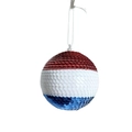 Independence Day sequin foam ball ornament with red white and blue stripes - Style 2 / 8cm