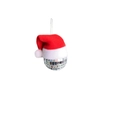 Decorazione natalizia a palla stroboscopica con mini cappello di Babbo Natale e cordino - Sfera a Specchio da 5cm / Rosso (Pendente Palla a Specchio con Cappello di Natale)