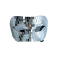 Maschera disco argentata fatta a mano con tessere di vetro a specchio riflettenti per feste - Maschera a metà viso / Argento