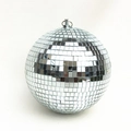 Classic silver mirror disco ball with hanging metal loop for party decorations - 15cm Silver (Metal Ring)