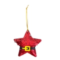 Stella di paillettes rosse con cintura di Babbo Natale per l'albero di Natale - Rosso