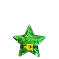 Stella decorativa con paillettes verdi con cintura nera e fibbia gialla - Verde