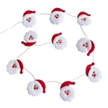 Vista detallada de la guirnalda LED de Papá Noel de felpa con textura suave en rojo y blanco - Papá Noel / Guirnalda 1.6m