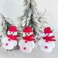 Detalle de guirnalda de luces LED de Muñeco de Nieve con gorros rojos decorativos - Muñeco de Nieve de Navidad Estilo / Guirnalda 1.6m