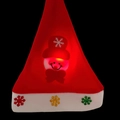 LED glowing Christmas hat featuring a cute snowman design on a red festive background - 25*32cm / Kids Snowman With LED