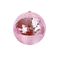 Bola de espejos rosa reflectante para decoración de fiestas con anillo metálico colgante - 18cm