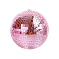 Bola de discoteca rosa con espejo y lazo para colgar en bodas y decoraciones - 30cm