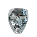 Máscara de espejo de bola de discoteca plateada para fiestas de Halloween y eventos cosplay - Máscara Facial Completa Mujer (LT061201) / Plateado