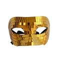 Maschera disco ball dorata con paillettes di vetro per feste di Halloween e balli - Maschera a metà viso / Oro