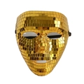 Máscara media cara de disco dorada con azulejos de espejo reflectantes para fiesta - Máscara Facial Completa Hombre (LT061201) / Dorado