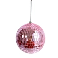 Bola de discoteca rosa con espejos y gancho plateado para fiestas y decoración de bodas - 10cm