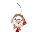 Detail of wooden Christmas reindeer ornament with Merry Christmas banner and red bell - Elk Style (CY 0801301)