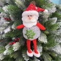 Père Noël suspendu LED avec bonnet rouge en peluche et ventre lumineux décoratif de Noël - Père Noël à Longues Jambes de Noël Avec Lumière