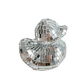 Kreative silberne Spiegel Disco Ente Figur mit reflektierender Glasoberfläche - Spiegel Ente (Silber)