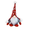 Gnomo di Natale con cappello rosso a maglia motivi a fiocchi di neve e corpo grigio - Gnomo senza Volto di Natale Stile A